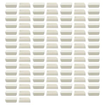 

100pcs Plastic Rectangle Ribbed Tube Inserts End Cover Cap Furniture Desk Table Feet Floor Protector
