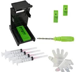 Clip de recharge d'encre pour cartouches, tampons en caoutchouc, outil de seringue, Kit de serrage intelligent pour HP 