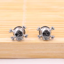 Мужские Женские Унисекс скрещённые кости и череп серьги-гвоздики Нержавеющая сталь панк хип-хоп Рок закручивающаяся задняя часть серьги-гвоздики для Хэллоуина подарки