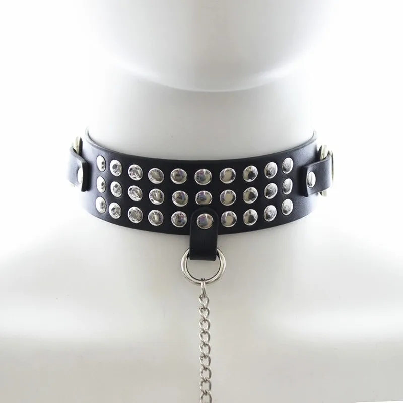 Black PU Leather Slave Sex Collars Collar Ring Toys For Couples Adult Games Fetish Spike Bdsm Bondage Products | Красота и здоровье