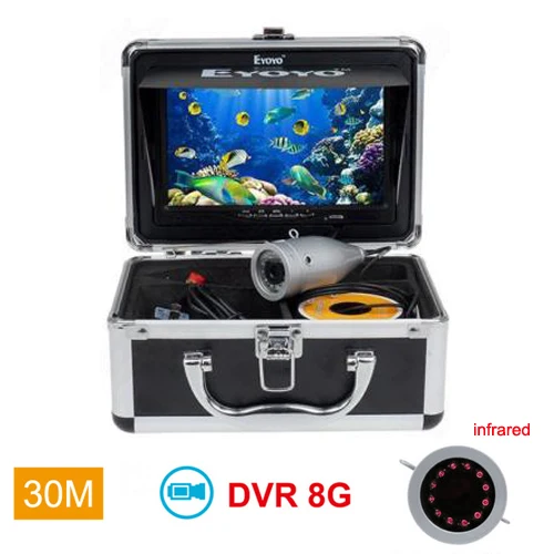 30M IR LED DVR Eyoyo WF01 30 м 1000TVL цветная подводная камера для рыбалки инфракрасный ИК светодиодный " дюймовый видео монитор рыболокатор камера для подледной рыбалки - Цвет: 30M IR LED DVR