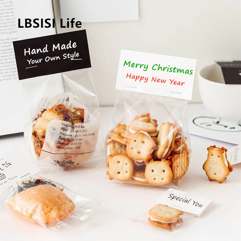 Прозрачные пакеты LBSISI Life для упаковки печенья нуга печенье кекс декоративный