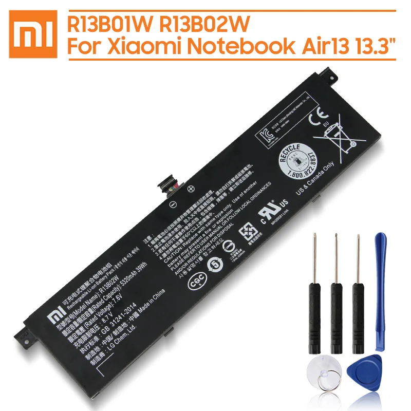 Оригинальный сменный аккумулятор Xiao Mi R13B01W R13B02W для Xiaomi Notebook Air 13 3 &quot161301 01 5320