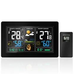 Беспроводная метеостанция, датчик температуры и влажности, цветной ЖК-дисплей, погоды, погоды, RCC, часы в/на открытом воздухе, EU Plug 3378