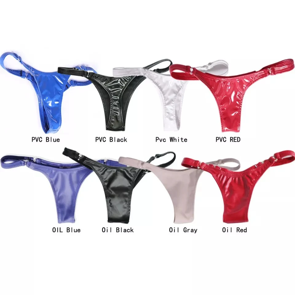 Women Erotic PVC Glossy Leather Shorts For Sex Porn Low Waist Leather Underpants Latex Mini Hot Pants Sexy Bottom Underwear