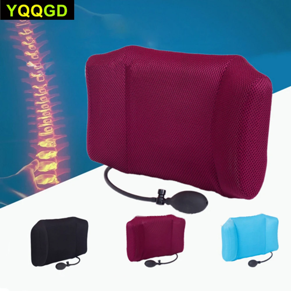 1Pcs Portable Inflatable Lumbar Support Lower Back Cushion Pillow for