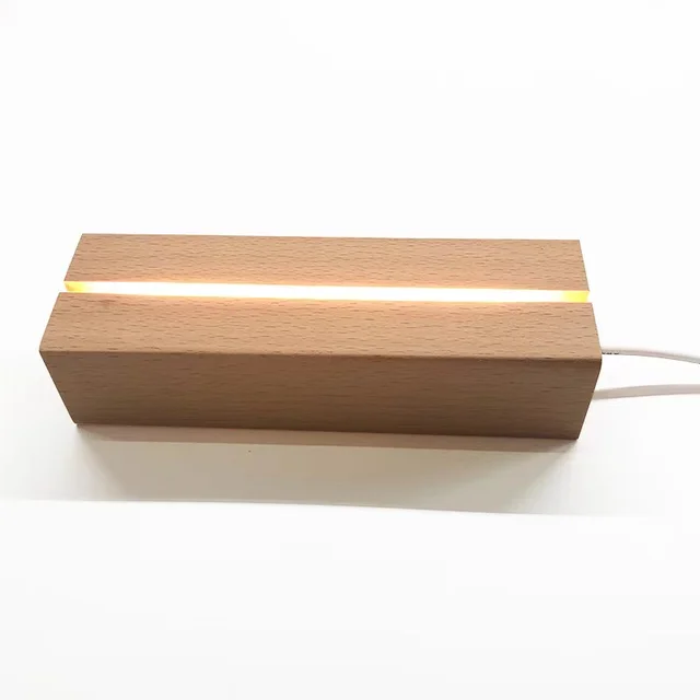 Base LED Per Display Fai Da Te - 2 Luci USB Con Fogli Acrilici, Legno