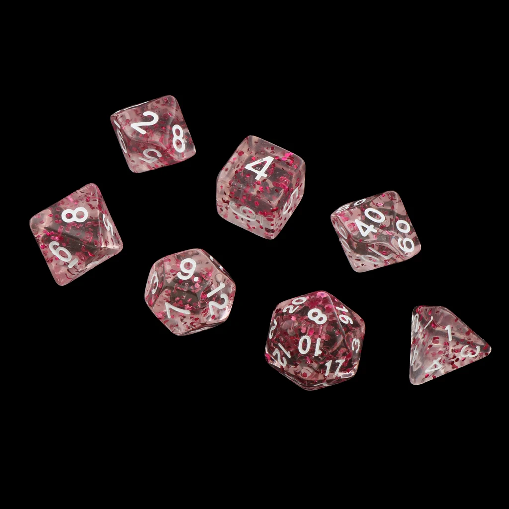 Pack of 7 Polyhedral Dices Table Board Games Party KTV for Dungeon & Dragons DND Dice Set Party Game Dices Hobby & Collectibles