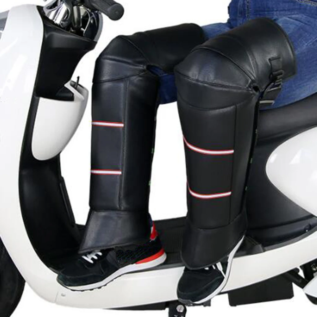 Motorcycle Long Leather Knee Pads Winter Waterproof Knee Pads Skiing Skating Leg Protector Windproof Warm Knee Pads Universal 