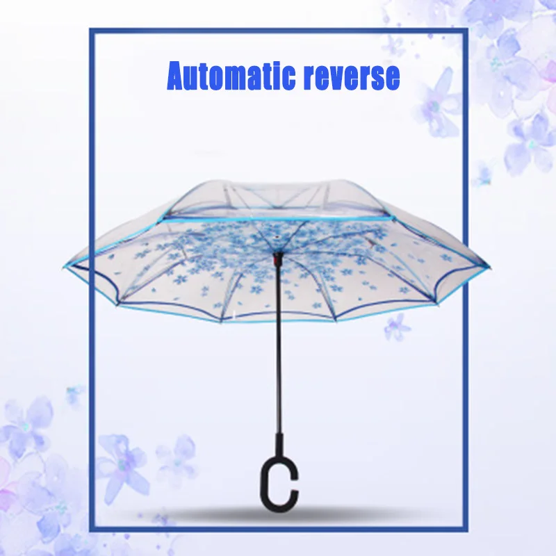 Двухслойный перевернутый зонтик автомобили обратный зонтик для защиты от ветра УФ-защита большие прямые Зонты LBShipping