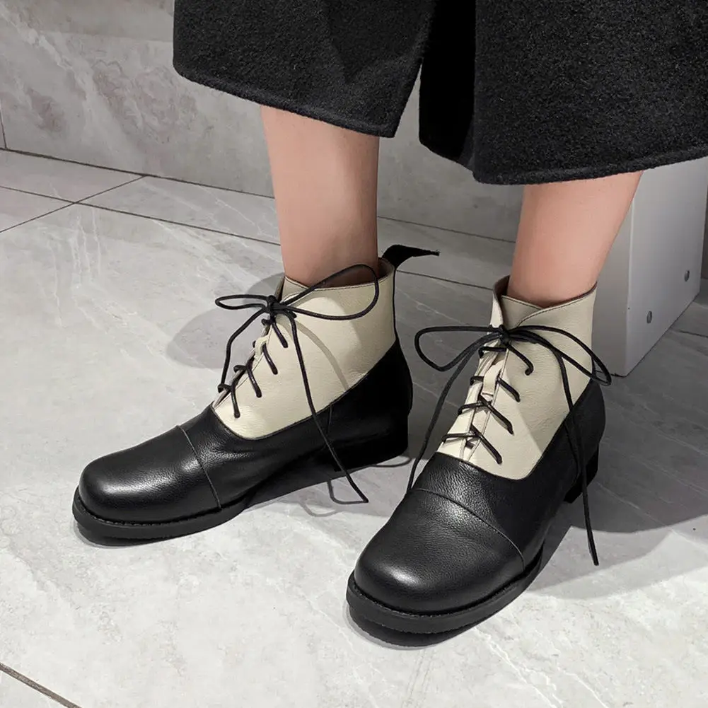 

Lapolaka On Sale Brand Genuine Leather Top Qaulity Shoelaces Winter Boots Woman Shoes women's Leisure Ankle Boots Female