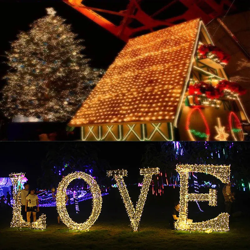 Promotion ! Christmas LED String Fairy Lights Net Mesh Curtain Xmas Wedding Holiday Party Outdoor Waterproof Lamp EU Plug Drop | Лампы и