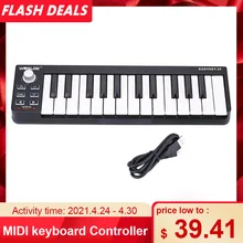 Hot Worlde MIDI keyboard MIDI Controller and Drum Pad MINI 25-Key Ultra-Portable USB MIDI Keyboard Controller Piano Keyboards
