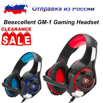 

Russia Shipping GM-1 LED Gaming Headset Deep Bass Stereo Headphones 3.5mm Wired Earphones with Mic for Phone PC Laptop PS4 Game