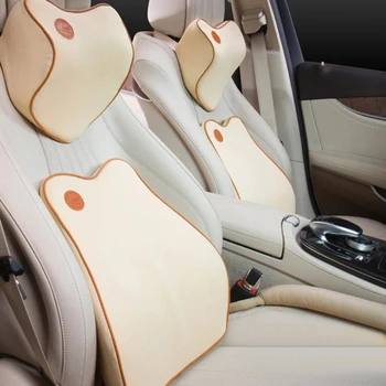 

Car Lumbar Support Back Cushion & Headrest Neck Pillow Kit For Car Seat