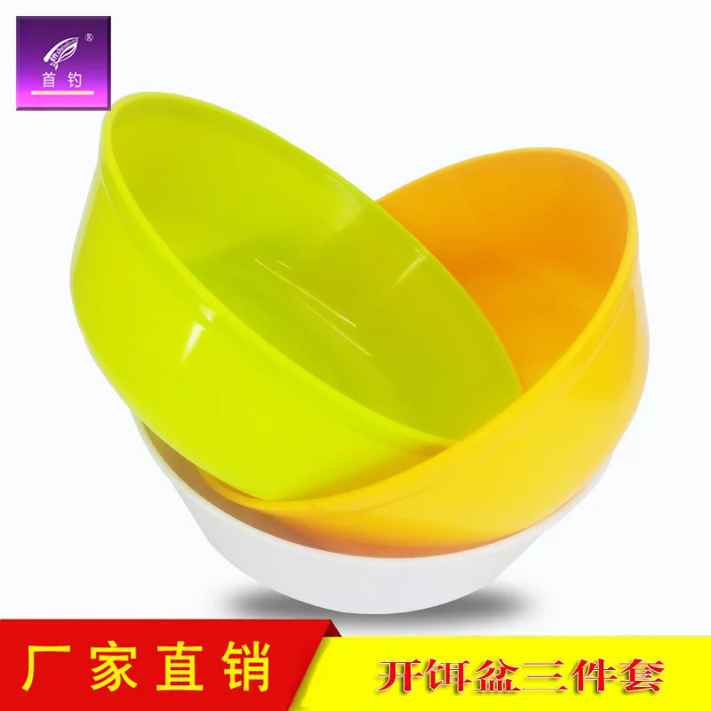 

New Style Fishing Bait Box Fishing Gear Large, Medium And Small Size er liao pen Three-piece Set ABS Plastic Live Bait Pot Set