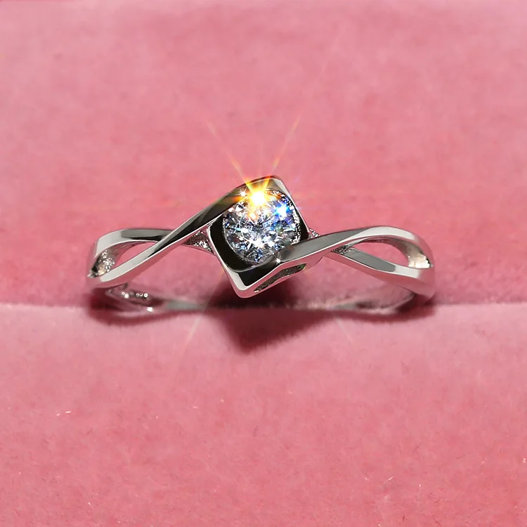 

1ct Diamond Rings for Women Luxury 14 K White Gold Bridal Jewelry for Wedding Engagement Party Simply Fine Gift Bijoux Femme