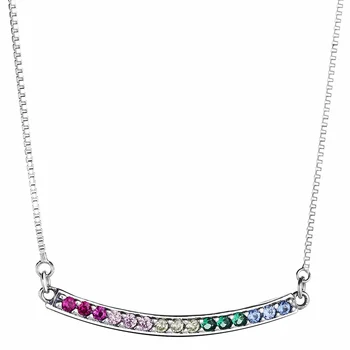 

New 925 Sterling Silver Necklace Rainbow Arcs Of Love With Adjustable Sliding Necklace For Women Wedding Gift Fine Jewelry