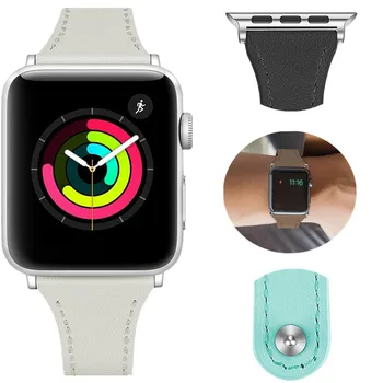 

Leather Strap Smart watch accessories For Apple Watch band 40 44mm Replacement bracelet belt for iWatch Series 4 3 2 1 38 42mm