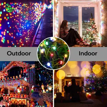

Outdoor 22m 200LED Solar Colorful String Light Pattern 8 Personality Courtyard Christmas Fairy Decorative Lamp 65X65X60MM