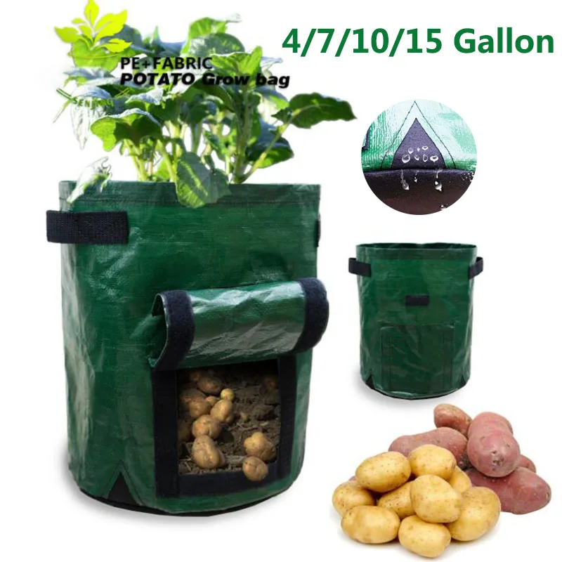 7 10GAL 15 galloni di patate coltivazione di vasi borse per piante grande giardino domestico vaso pomodoro fioriera borse per coltivazione tessuto PE strumenti