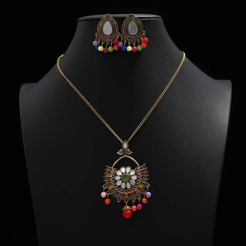 Crazy Feng, большие массивные Ювелирные наборы для женщин, золотой медный чокер, ожерелья, серьги, набор, свадебные украшения, аксессуары - Окраска металла: 5