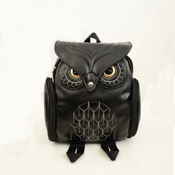

Owl Backpack Women's Bag 2020 Spring New Style Pu Cool Backpack Korean-style-Travel Bag Students School Bag Breathable Bolsas