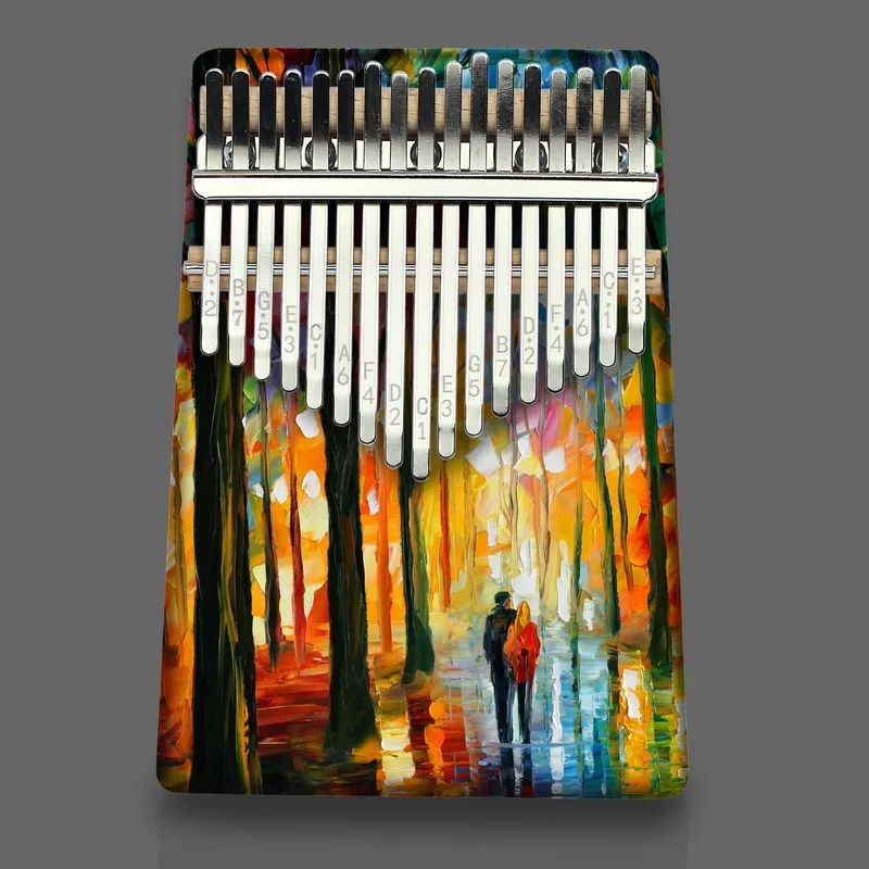 Nice Sound Creative Beginner Finger 17 Tones Kalimba Piano Painted on White Musical Instrument Thumb Whole Wood | Спорт и