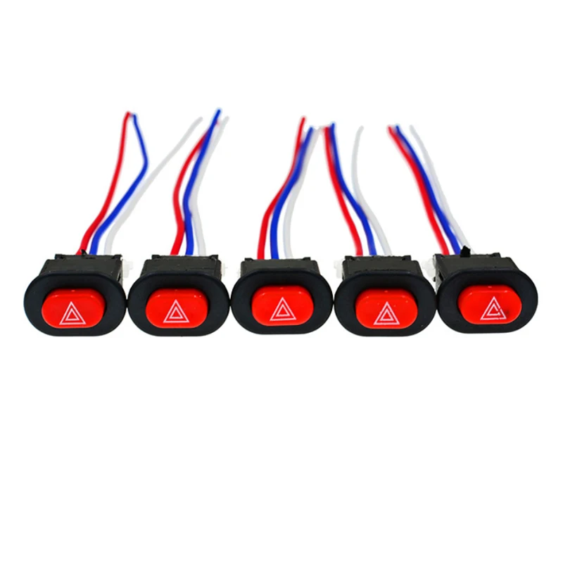 

50 шт. Универсальный мотоцикл двойной проблесковый переключатель кнопка Водонепроницаемый Светильник лампы 12V переключатель Предупреждение электрические Системы мотоцикл Запчасти