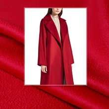 Перламутровая Шелковая Красная Двусторонняя волнистая ткань Австралийский шерстяной материал зимнее женское пальто ткань