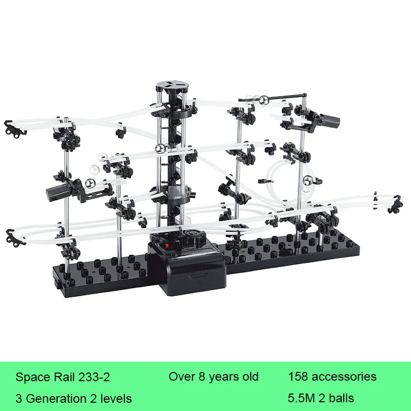 

Space Rail 2 Levels 233-2 Roller Coaster Space Ball Model Building Kits DIY Educational Toys for Kids Christmas Gifts