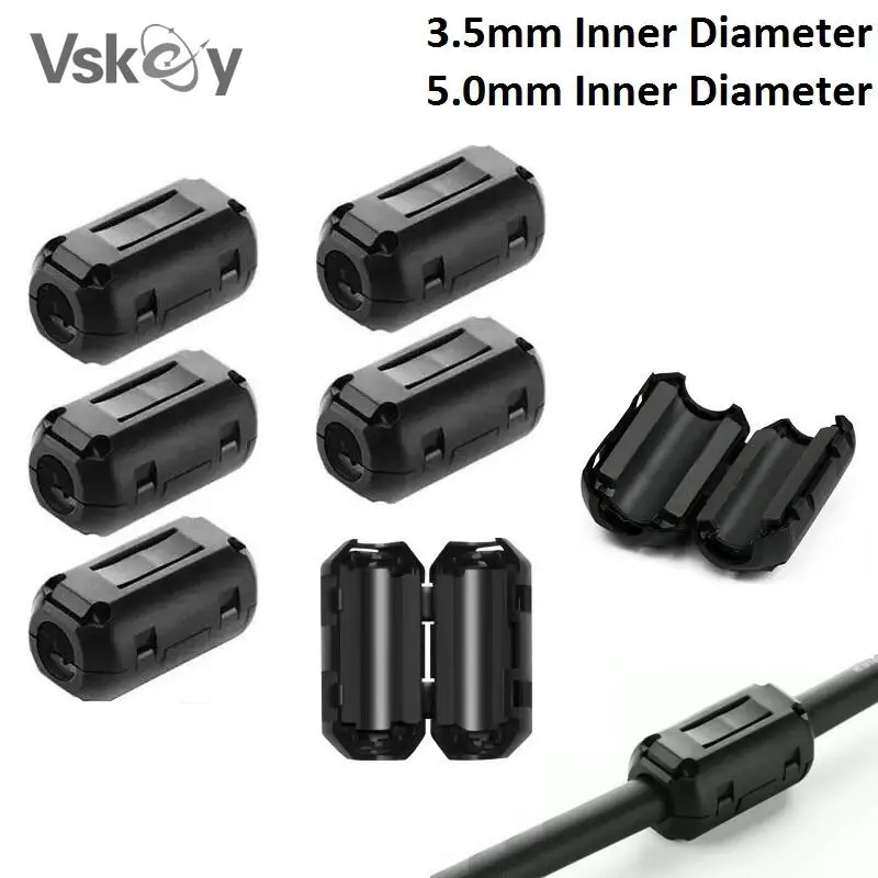 10 pcs VSKEY Anti-Interference Noise Filters Ferrite Core Choke Clip for Telephones,Tvs,Speakers,Video,Radio,Audio Equipment & Appliances Power Audio 10pcs 13.0mm Noise Filter Cable Ring 