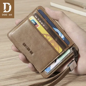 

DIDE Slim Mini Wallet 100% Genuine Leather Card Holder Men ID Credit Business Card Holder Male Coin Purse mini Slim Card Case
