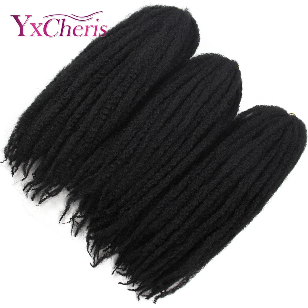 Hair Crochet Hair-Afropunk Kinky Curly Natural Synthetic Marley Fluffy