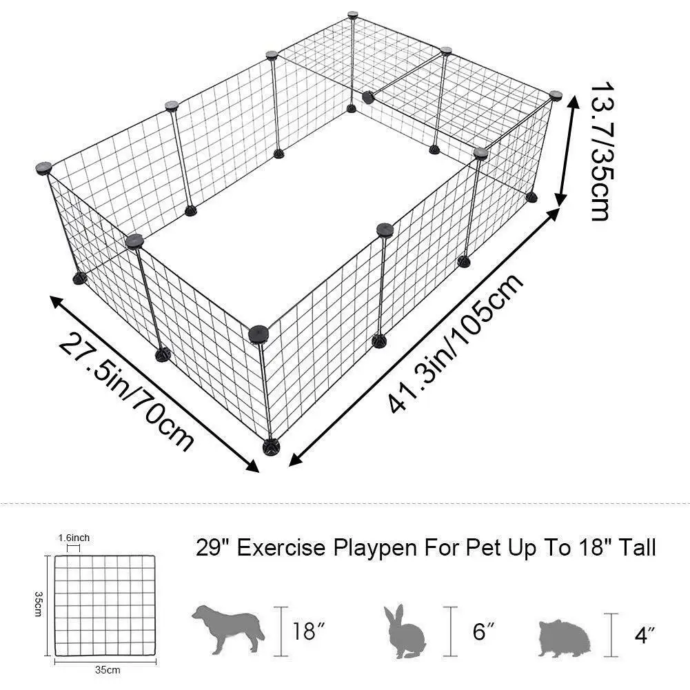 Foldable Pet Playpen Crate Iron Fence Dog Kennel House Exercise Training Puppy Kitten Play Pen Cage Pet Supplies For Cat Rabbit