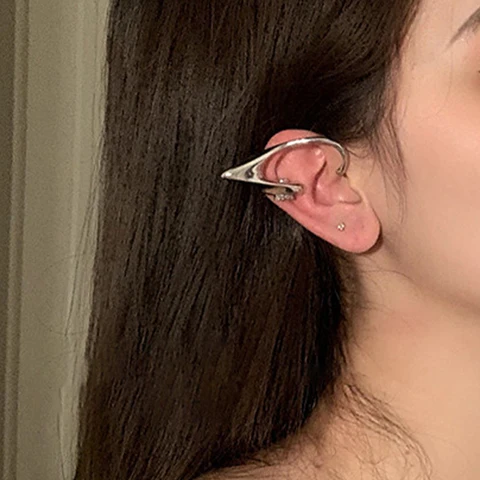 Fairy Ear Cuff Earring Dark Elf Ear Clip No Piercing Earrings For Women Silver Color Goth Earcuff Jewelry Party Gift