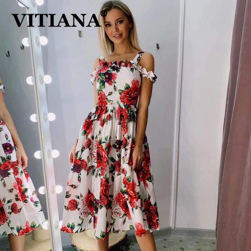 VITIANA женское платье с цветочным принтом вечерние платья для женщин лето 2020