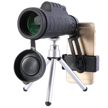 単眼望遠鏡昼/夜 + 三脚クリップスマートフォンレンズカメラレンズ屋外機器装置の付属品