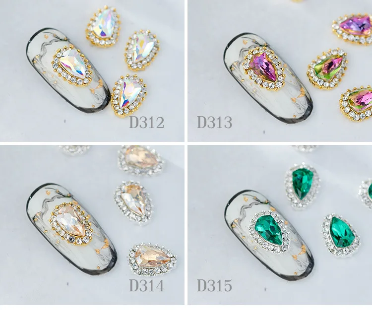 Стиль украшения для ногтей большой бриллиант he jin zuan каплевидный Алмазный Треугольник маникюрные алмазные маникюрные наклейки