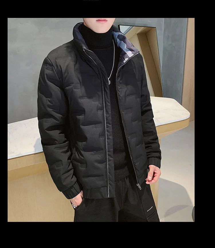 Мужская пуховая куртка Amoy, поставка товаров,, повседневное хлопковое пальто в Корейском стиле, серое пуховое пальто с хлопковой подкладкой