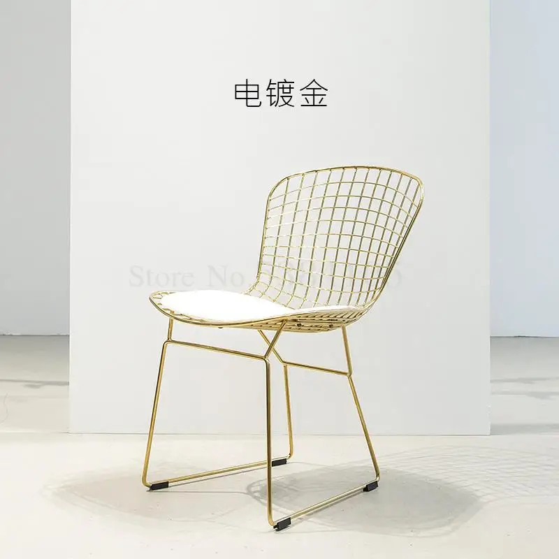 Скандинавское ажурное кресло с колючей проволокой, модное, простое, креативное, индивидуальное, обеденное кресло из кованого железа, Ins Wind, кафе, кресло для макияжа - Цвет: C