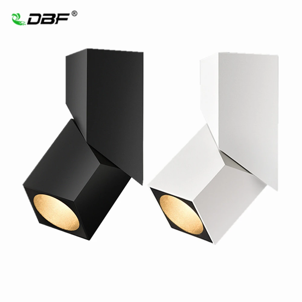US $36.18 DBFCRIGt90 Angle Adjustable Surface Downlights Dimmable 10W 12W 15W Square Ceiling Spot Light AC 110V 220V Lighting Fixtures