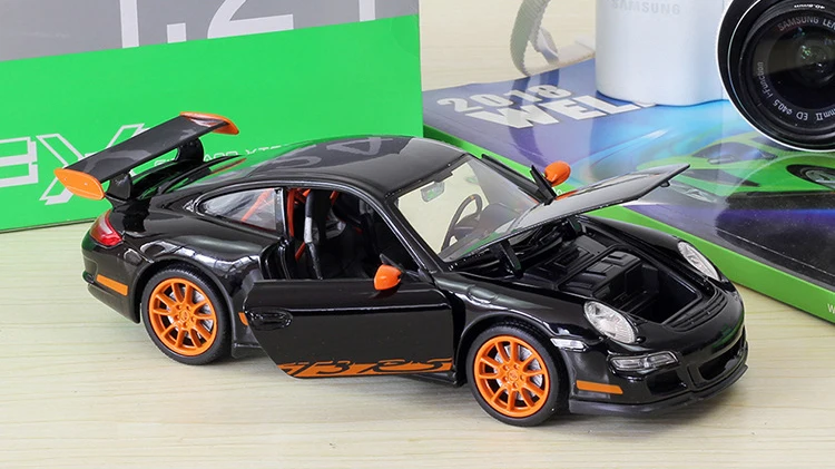 WELLY Модель автомобиля 1:24 Литой автомобиль игрушки Porsche 911(997) GT3 RS симулятор спортивный автомобиль металлический сплав игрушка автомобиль для детей Коллекция подарков