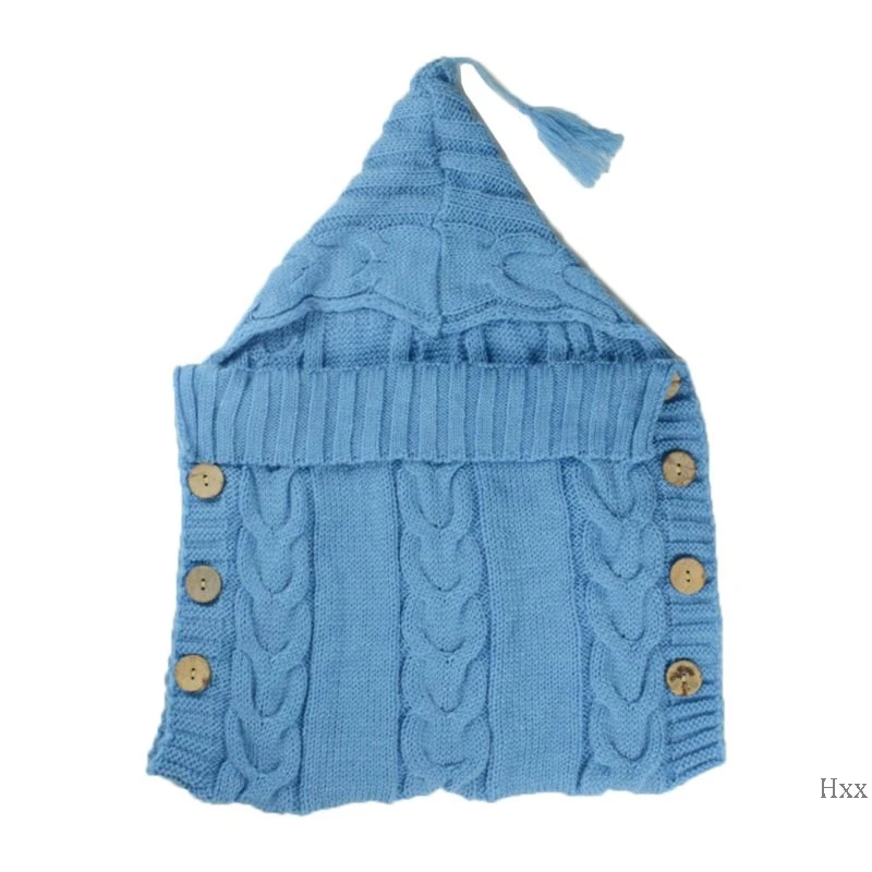 Одеяло для девочек и новорожденных мальчиков, вязаное крючком теплое Пеленальное Одеяло, спальный мешок для детей, реквизит для фотографий