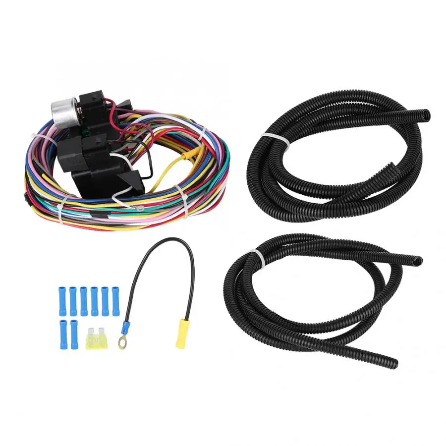 Universal Car 12 Circuit Wiring Harness Kit Accessory Vehicle Wires Muscle Hot Rod XL New | Автомобили и мотоциклы