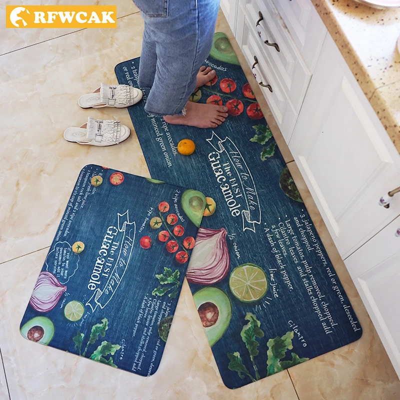Kitchen Mat Waterproof Oilproof Kitchen Rug PVC Leather Anti-fatigue
Kitchen Carpet Non-slip Doormat Tatami Tapete Para Sala
