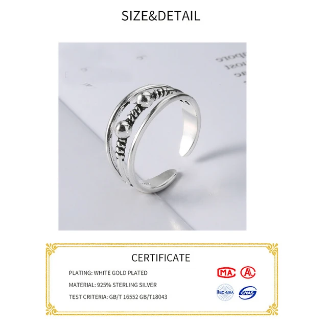 925 Sterling Silver Plated Adjustable Carving Pattern Vintage Style Toe Ring