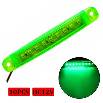 

Tail Light Assembly Side marker light 10* Green 9-LED Clearance For Bus Lorry Truck Trailer