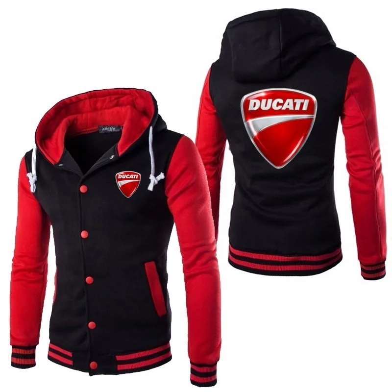 Мужской кардиган Ducati С Логотипом Автомобиля, повседневный кардиган с капюшоном, модная спортивная одежда высокого качества в стиле Харадзюку, бейсбольная одежда для мужчин - Цвет: 7