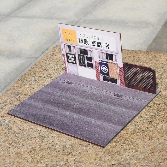 Initial D Fujiwara Tofu Shop Takumi AE86 Alloy Car Model Pizza Shop Cafe Scene background Display Stand 4